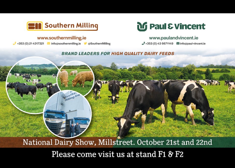 We are delighted to announce we will be attending the National Dairy Show in Millstreet on the 21st and 22nd of October. Please come visit us at stand F1 and F2. Our team will be there to talk all things feed and nutrition #nationaldairyshow
