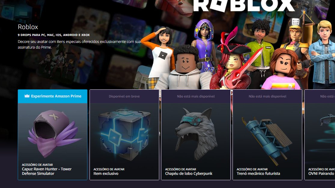 Roblox está disponível em pacote exclusivo no Prime Gaming