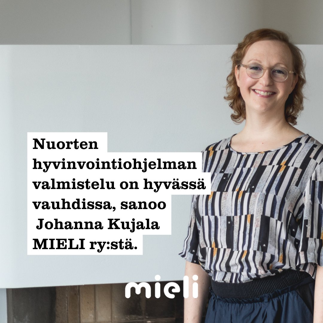 Mitä Nuorten hyvinvointiohjelmalle kuuluu? Tavoite on saada se seuraavaan hallitusohjelmaan, nuorten tueksi. 

💚 Nuorten hyvinvointiohjelman julkistus 14.12. klo 9.00 Helsingin yliopiston Tiedekulmassa ja verkossa. SAVE THE DATE!

Lue Johannan blogi: mieli.fi/blogit/ensitun…