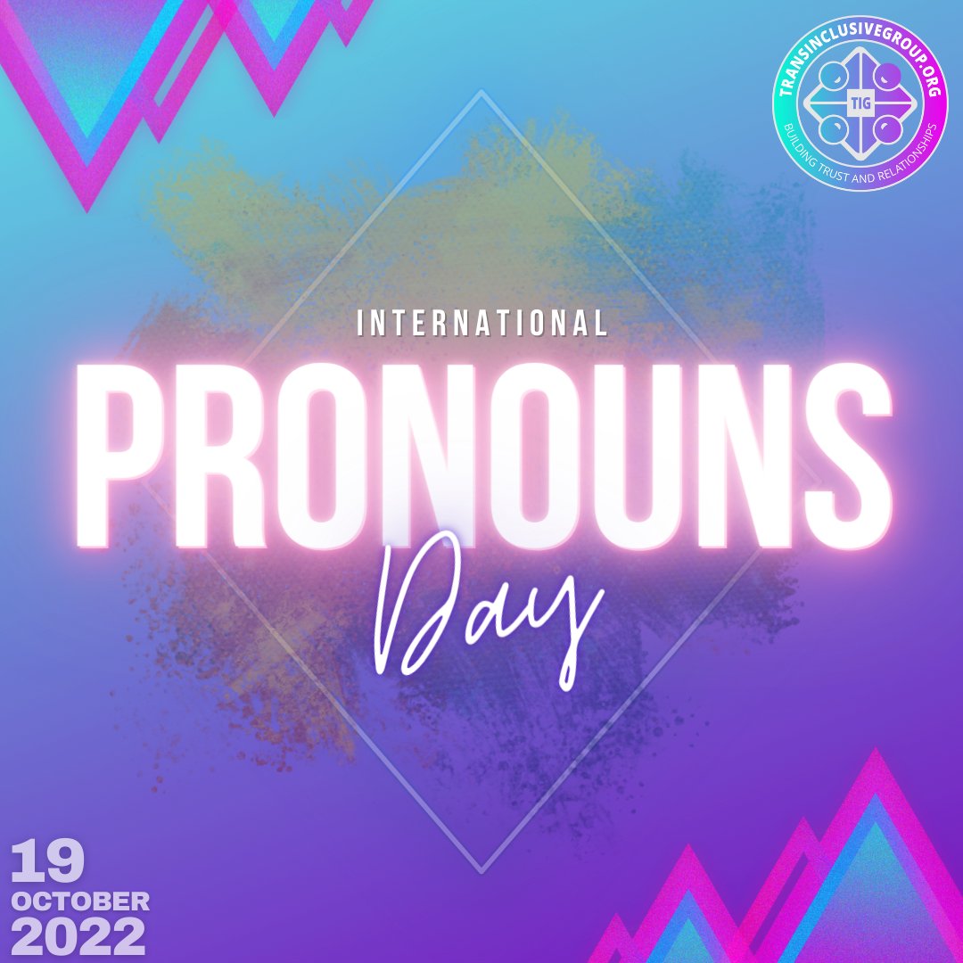 We've all got #pronouns! International #PronounsDay seeks to make respecting, sharing, and educating about personal pronouns commonplace. Just like our names, pronouns that align with our sense of self identity help to affirm who we are. 🏳️‍⚧️🏳️‍🌈

#InternationalPronounsDay