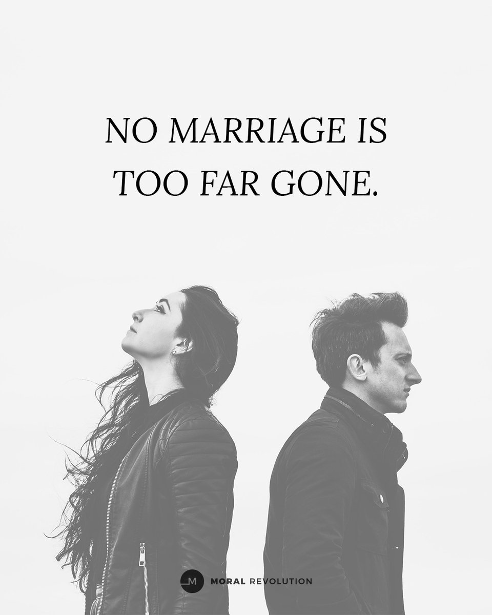 If you feel like you're on the brinks of giving up, just take a deep breath and ask The Holy Spirit to give you new vision, and a softened heart. Fighting for your marriage is not always easy. But, it's always worth it.  We're praying for you! 

#moralrevolution