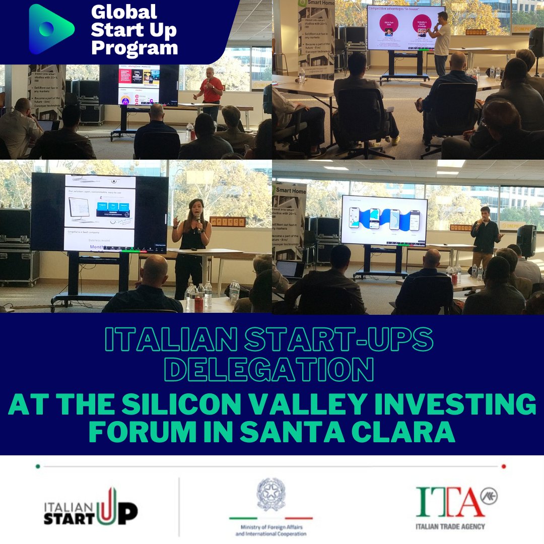 ITALosAngeles's tweet photo. At the Silicon Valley Investing Forum in Santa Clara, the Italian startups of the #GlobalStart-upProgram pitched & connected with VC investors, Corporates’ Venture Capital, angel investors, & other start-ups.
#ITAlosangeles #tech #startup #Italy #innovation #siliconvalley https://t.co/8SWgGIDFNI