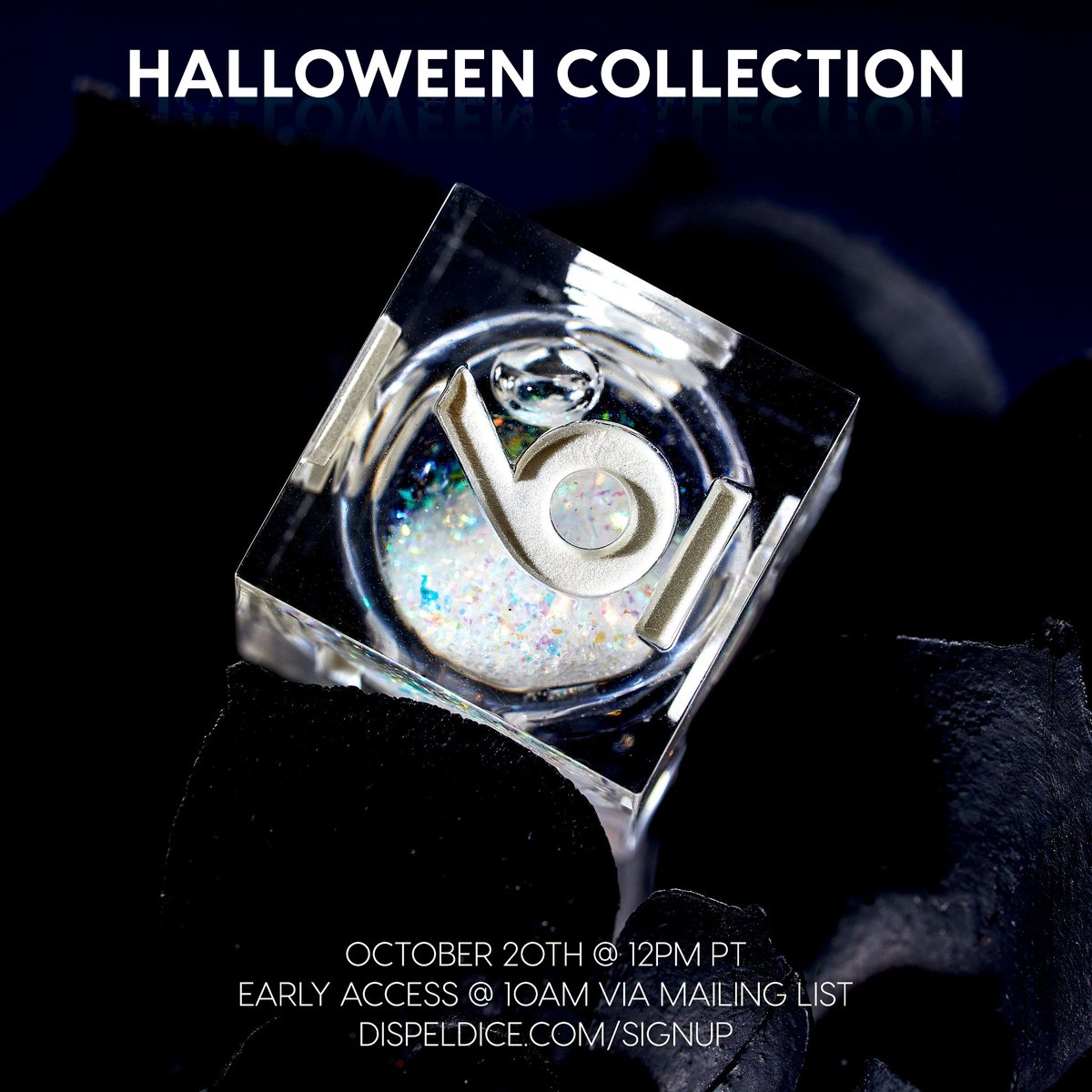 dispeldice's tweet image. 🎃GIVEAWAY!🎃

Our Halloween Collection drops on 10/20 12PM PT, and we&apos;re giving away a Liquid Core Spectral Shards dice set! 

To enter:
✨ RT, like this post, follow us
✨ Reply to THIS Tweet with saddest moment in your campaign
✨ Additional chance to win on our mailing list!