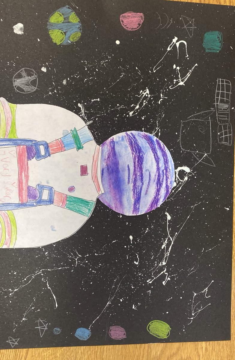MissTaylor02okt's tweet photo. Solar system art 🪐 I love how the first child incorporated their paint smudges into their art and persevered. Some really good work! 😍 #space #art https://t.co/tLpcaScxBi