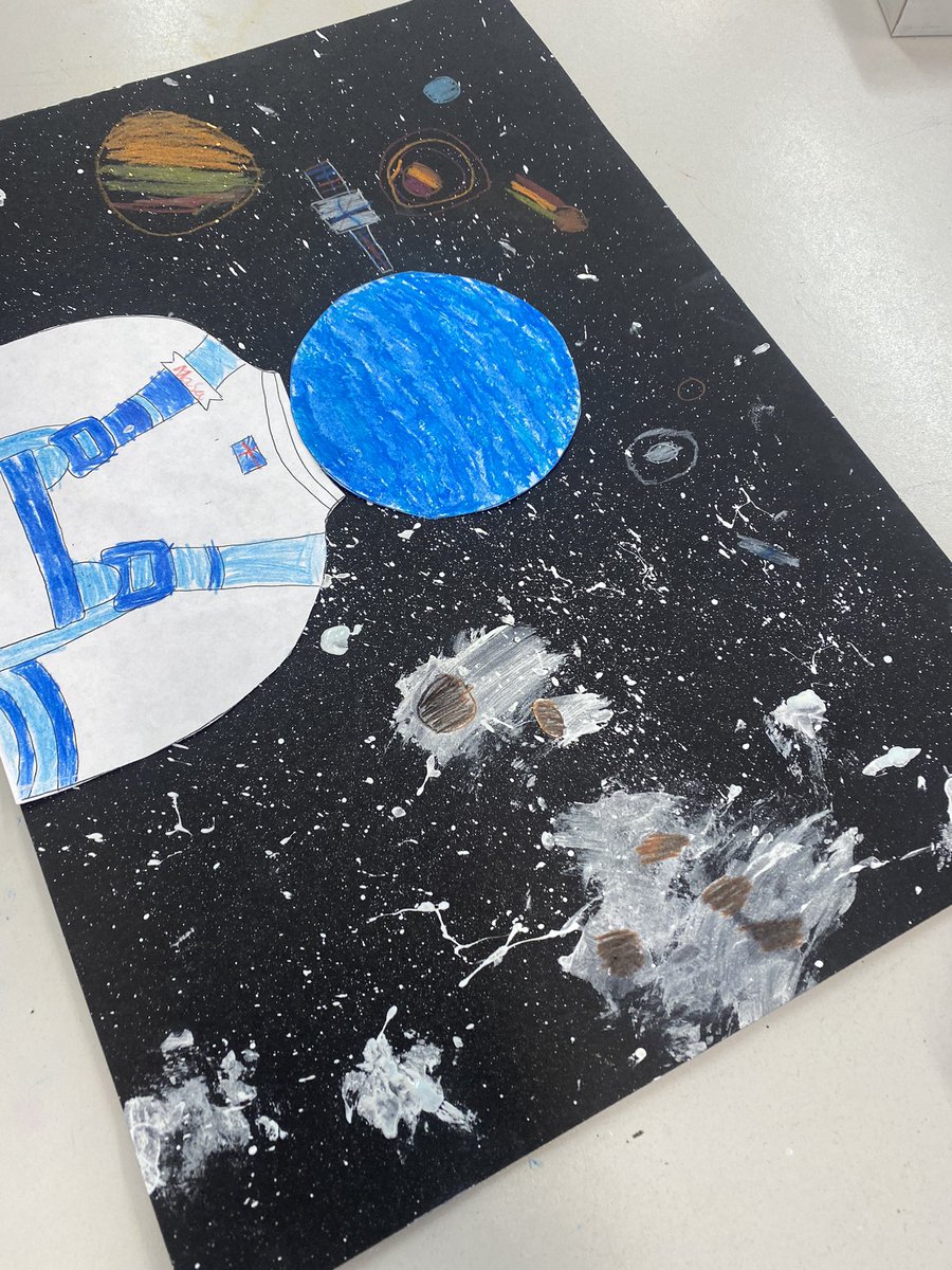 MissTaylor02okt's tweet photo. Solar system art 🪐 I love how the first child incorporated their paint smudges into their art and persevered. Some really good work! 😍 #space #art https://t.co/tLpcaScxBi