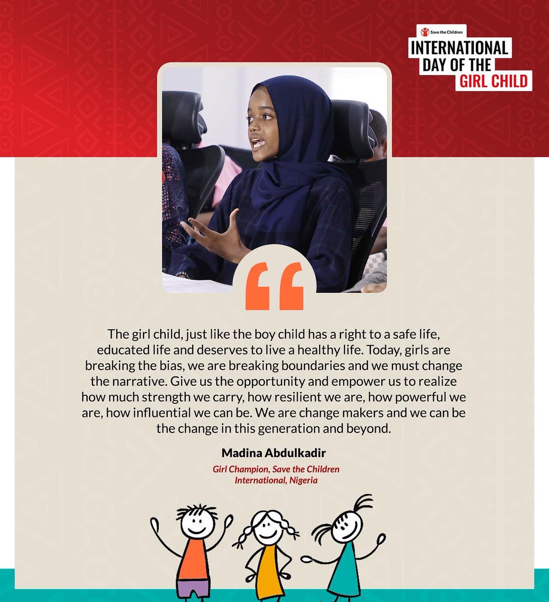 savechildrenNG's tweet photo. Highlights from our press conference regarding the day of the girl child. Tap the like ❤️ button and retweet to support #IDG22 https://t.co/x8Sg4fwUP6