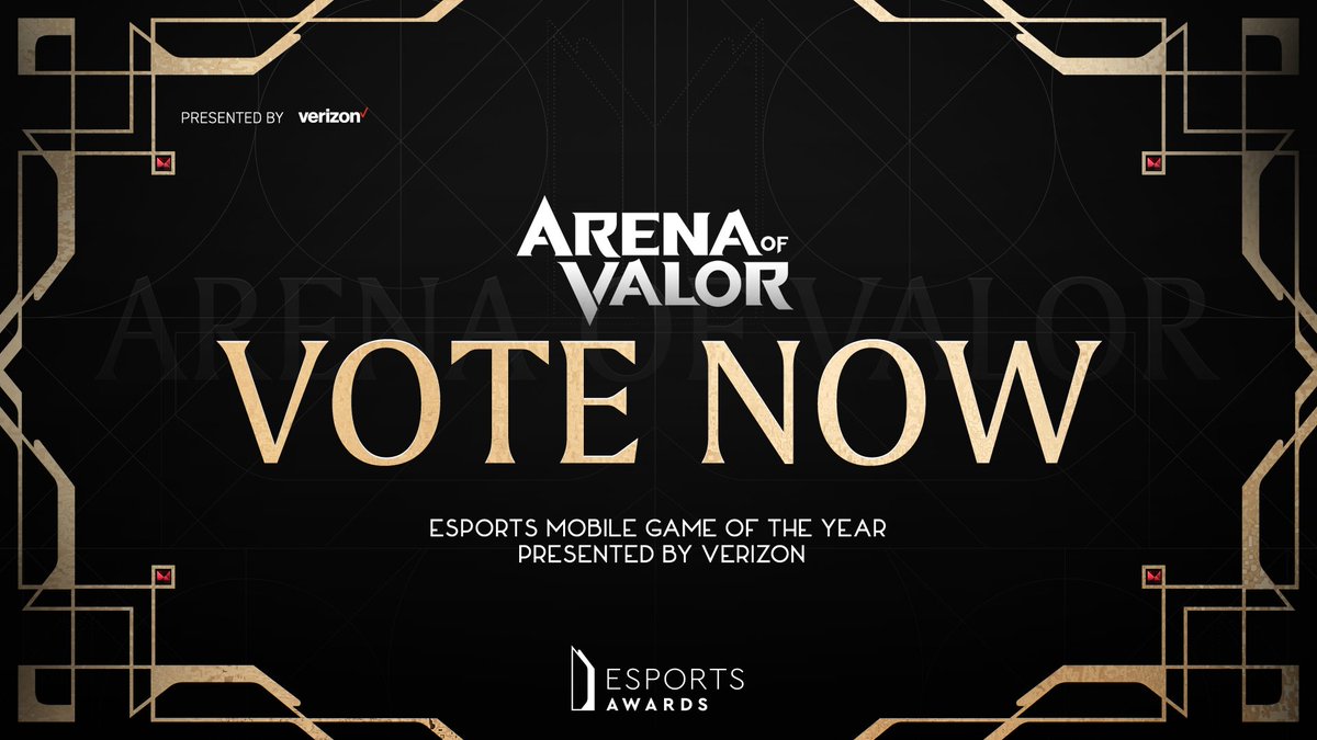 Your finalist @ArenaofValor is up for the Esports Mobile Game of the Year award presented by @Verizon. But can they count on you to help them win? ✅ Vote: esportsawards.com/mobile-game/#m… 📅 Tickets: esportsawards.com/esports-awards… Esports Awards 2022 - December 13th | Resorts World Las Vegas