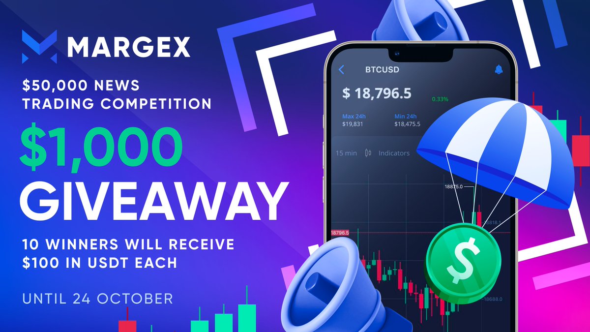 ⭐️ Margex News Trading Competition Extra #Giveaway

💰 $1,000 #Airdrop in $USDT for 10 winners 🔥

🚀 RT this tweet
💙 Follow <a href="/Margexcom/">Margex</a>

💸 Don't forget to enter the $50,000 💰 News Trading Competition 💙 if you haven't already done so.

👉 bit.ly/3EFJmRr
