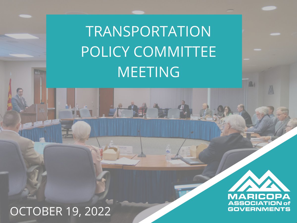 MAGregion's tweet photo. The Transportation Policy Committee meeting at 11:30 a.m. will provide an opportunity for business representatives to have a say in transportation policy. Discussions include MAG policies &amp; economic analysis of #Prop400. Join in person or watch online at: https://t.co/sfrRpxian0 https://t.co/IQFtmM14NS