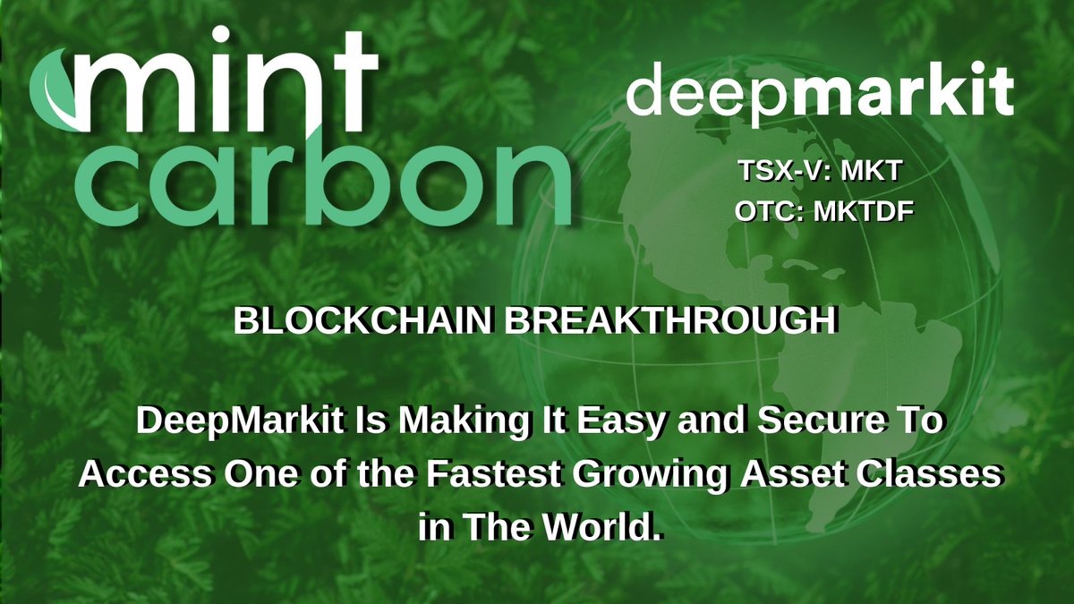 DeepMarkit's tweet photo. A tsunami of demand is brewing in the Voluntary Carbon Markets (VCM) with not enough supply available to meet it in the coming years.

As this market matures, the blockchain will play a critical role in scaling, transparency and security to buyers and sellers.

@MintCarbon $MKT.V https://t.co/z7MwFHne8V