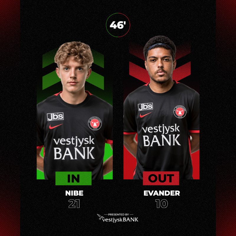 fcmidtjylland's tweet photo. 46' | To debutanter er blevet skiftet ind til starten af 2. halvleg.

#FA2FCM | 0-4 https://t.co/jjqymuuapp