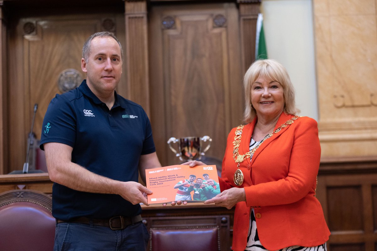 Thanks to <a href="/corkcitycouncil/">Cork City Council</a> Lord Mayor <a href="/Deirdreforde2/">Deirdreforde</a> for hosting us as we presented her with a photo book of memories from <a href="/IMART_worldcup/">IMART</a> #Sport4all #bettertogther <a href="/EuSport/">EUSport</a> <a href="/IMAS_sport4all/">IMAS</a> <a href="/CorkSports/">Cork Sports Partnership</a> <a href="/sportireland/">Sport Ireland</a> <a href="/IrishRugby/">Irish Rugby</a>