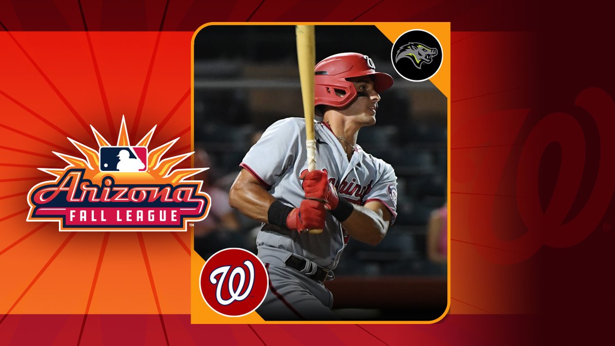 MLBPipeline's tweet photo. It's the second time around for Drew Millas in the AFL, and the switch-hitting catcher is off to a hot start this year.

Here's @SamDykstraMiLB on the @Nationals' Arizona Fall League crop: https://t.co/K1BUEIeFiB https://t.co/ftUE6l6o3b