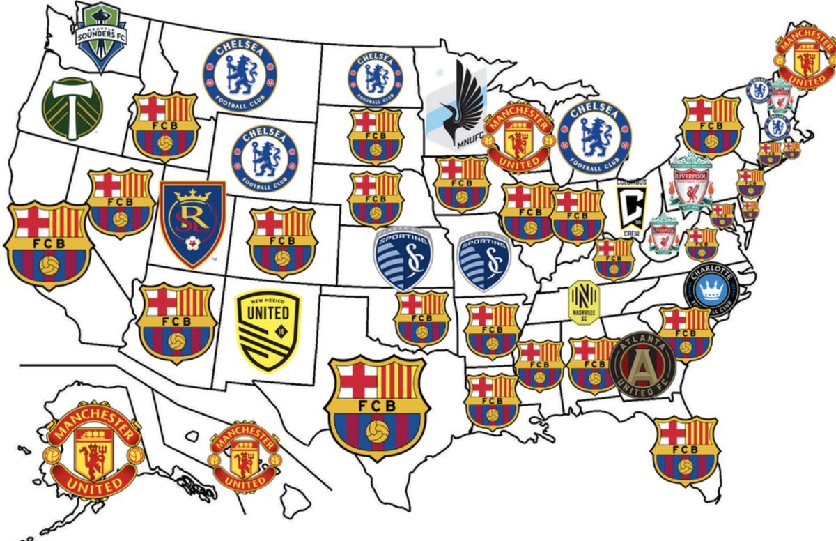 usmntonly's tweet image. Most searched club in every U.S. state 👀🇺🇸

(h/t FrugalZee/Reddit)