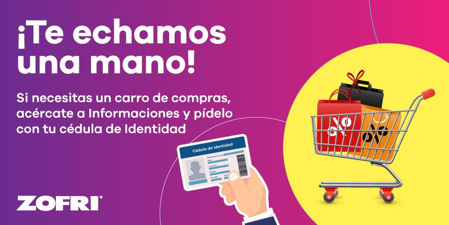 MallZofri's tweet photo. ¿Necesitas un Carrito de compras? 🛍
En #MallZofri Queremos hacer de tu visita un momento grato, consigue un coche para tu hijo en informaciones (Puerta E), solo debes presentar tu cédula de identidad. ¡Te esperamos! 🤩 https://t.co/axFQnksEWv