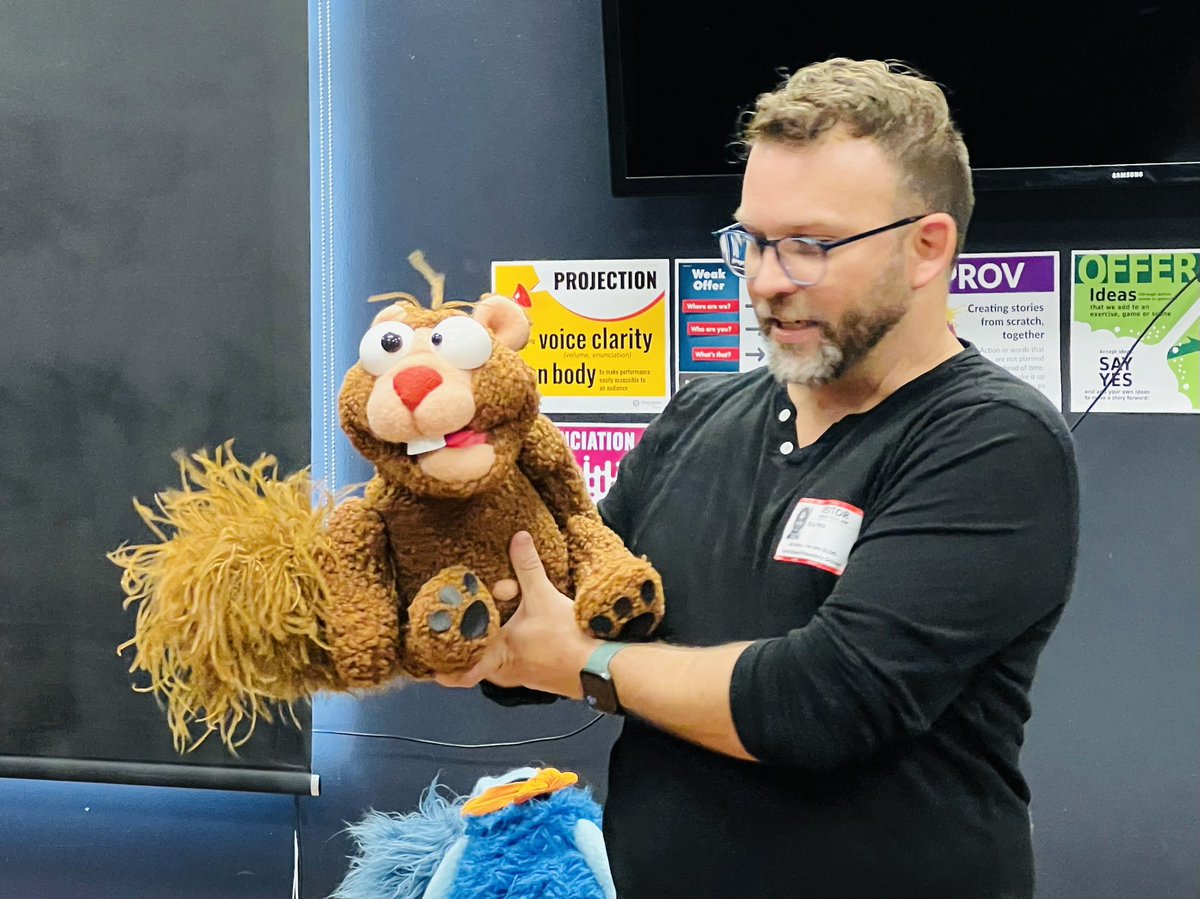 NBFineArts's tweet photo. Thank you Slow Burn Theatre and Rick Peña for an exceptional experience during your puppetry workshop yesterday. We learned so much! To see these puppets in action, check out Little Shop of Horrors @ ￼https://t.co/U9pLXWdOk6 https://t.co/ZwZCg4bOi1