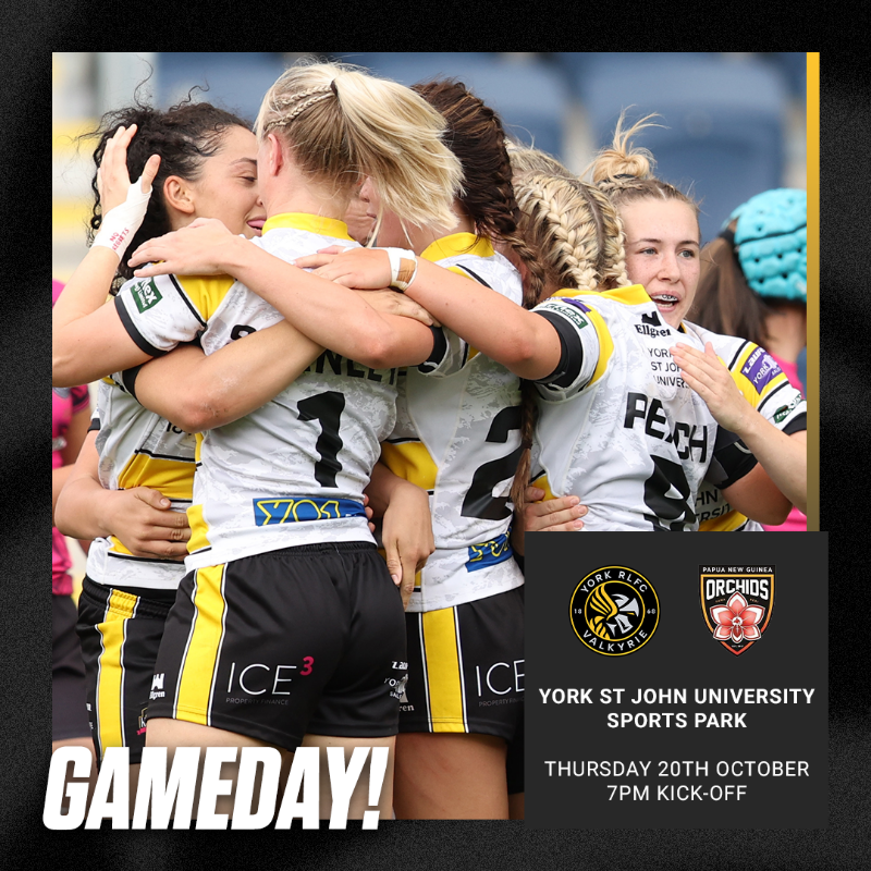 YorkValkyrie's tweet photo. 😍 𝑰𝒕'𝒔 𝑮𝒂𝒎𝒆𝒅𝒂𝒚!

🆚 @PNGOrchids 
📍 @YorkStJohn Sports Park
⏰ 7pm
🏆 @RLWC2021 Warm-Up
💷 Free to attend!

#RiseUp | #WeAreYork⚔️
