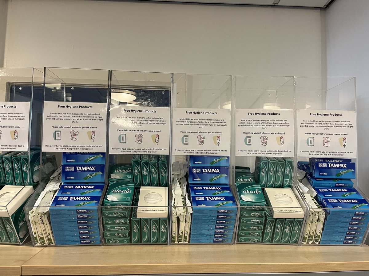They’re here!! Charlotte and I successfully secured funding to supply hygiene products in HARC for those that may need them