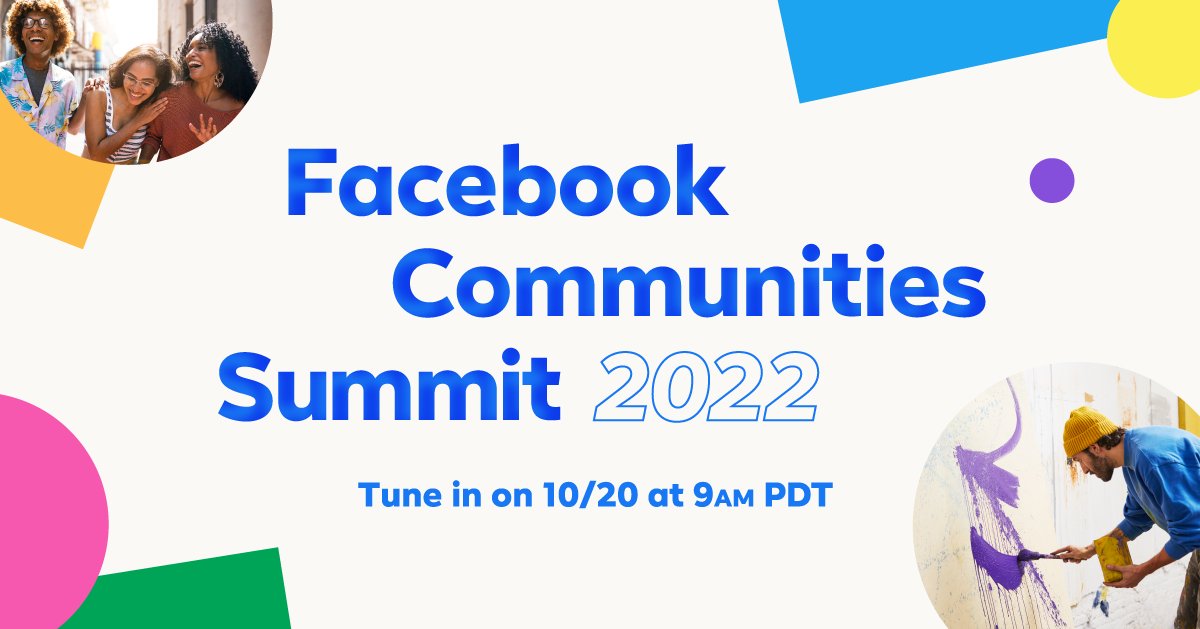 Don't miss this year's Facebook Communities Summit! Join us tomorrow to hear from Facebook leaders, learn about exciting new updates we're bringing to Groups, and celebrate inspiring communities coming together on the app. RSVP & tune in here: https://t.co/W5Knu9UWFr https://t.co/MhNDNeSUYA