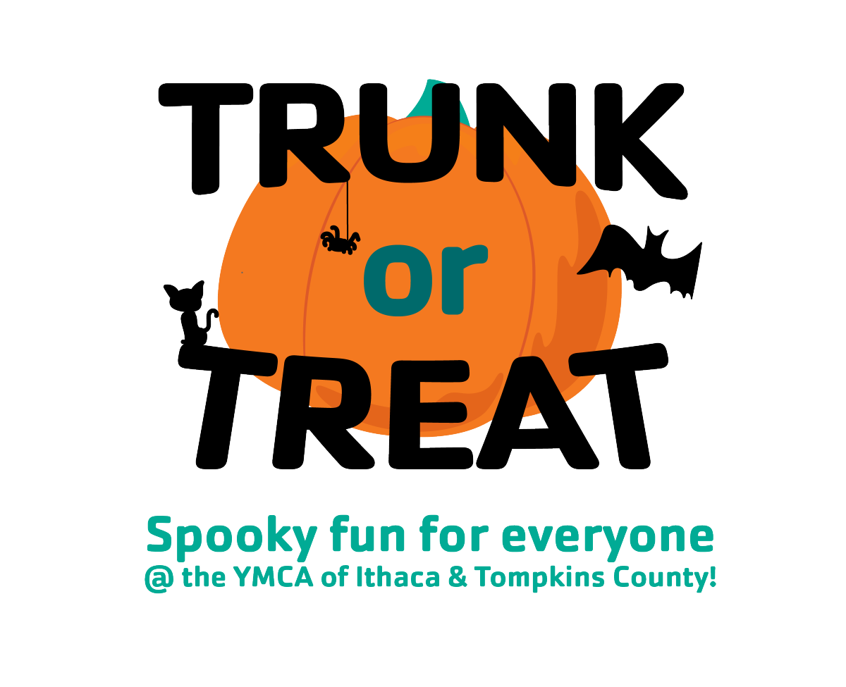 This Saturday at 3 pm is Trunk or Treat! The weather looks like it will be beautiful, and we can't wait to see you all there. 🎃

Remember to bring a bag for treats and your costume! If you need a ride, see our facebook page for an image you can use as a free bus pass to the Y.
