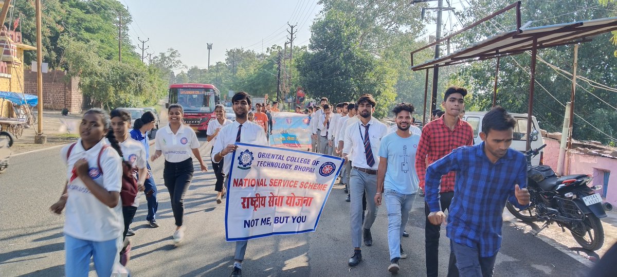 nssoctmp's tweet photo. It is pleasurable to share that NSS volunteers #OCT have participated in District level Swachh Bharat Abhiyan and Fit India run 3.0. 
@NSSBUMP
@_NSSIndia 
@NSSRDBhopal 
@PMOIndia
@nssrdB 
@GroupofOriental https://t.co/1jswyFa1cD
