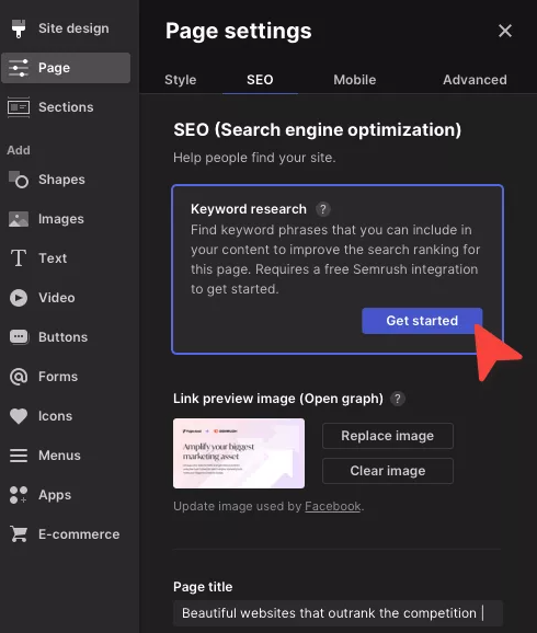 We're integrated with @PageCloud ☁️
Now you can:
•Search for keywords
•Compare keywords
•Add to your favorites
•Create targeted content
..all while working on your new website! bit.ly/3EN6e1j.

Here's where to find us in PageCloud ⬇️