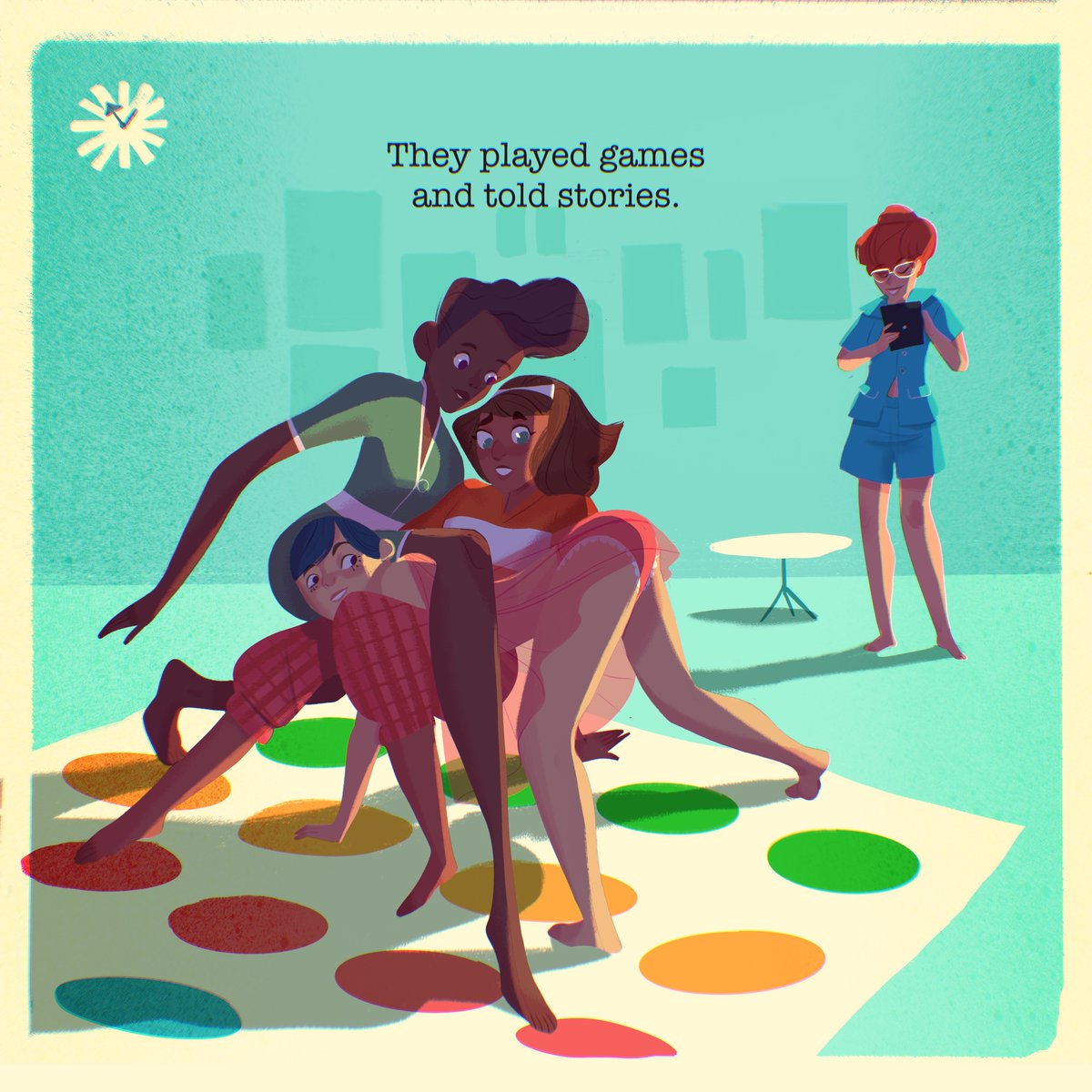 RimbleD's tweet photo. Hey everyone! The Kissing Game is complete and collected on https://t.co/XYeFJ0VbRz.

Veena’s first kiss and more in 27 wholesome colorful pages! I’ll be adding behind-the-scenes drawings and polls about what comes next! https://t.co/dr7jLVQFOO