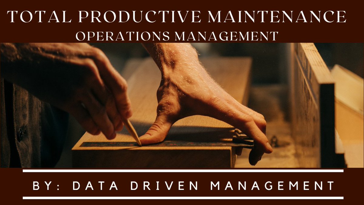 SomDigitalMkter's tweet photo. Total Productive Maintenance requires a total commitment by high-level management and the empowerment of employees. Learn more about TPM
https://t.co/qZJOz7cQBU
#management #maintenance #operationsmanagement https://t.co/ZGaFqm0okv