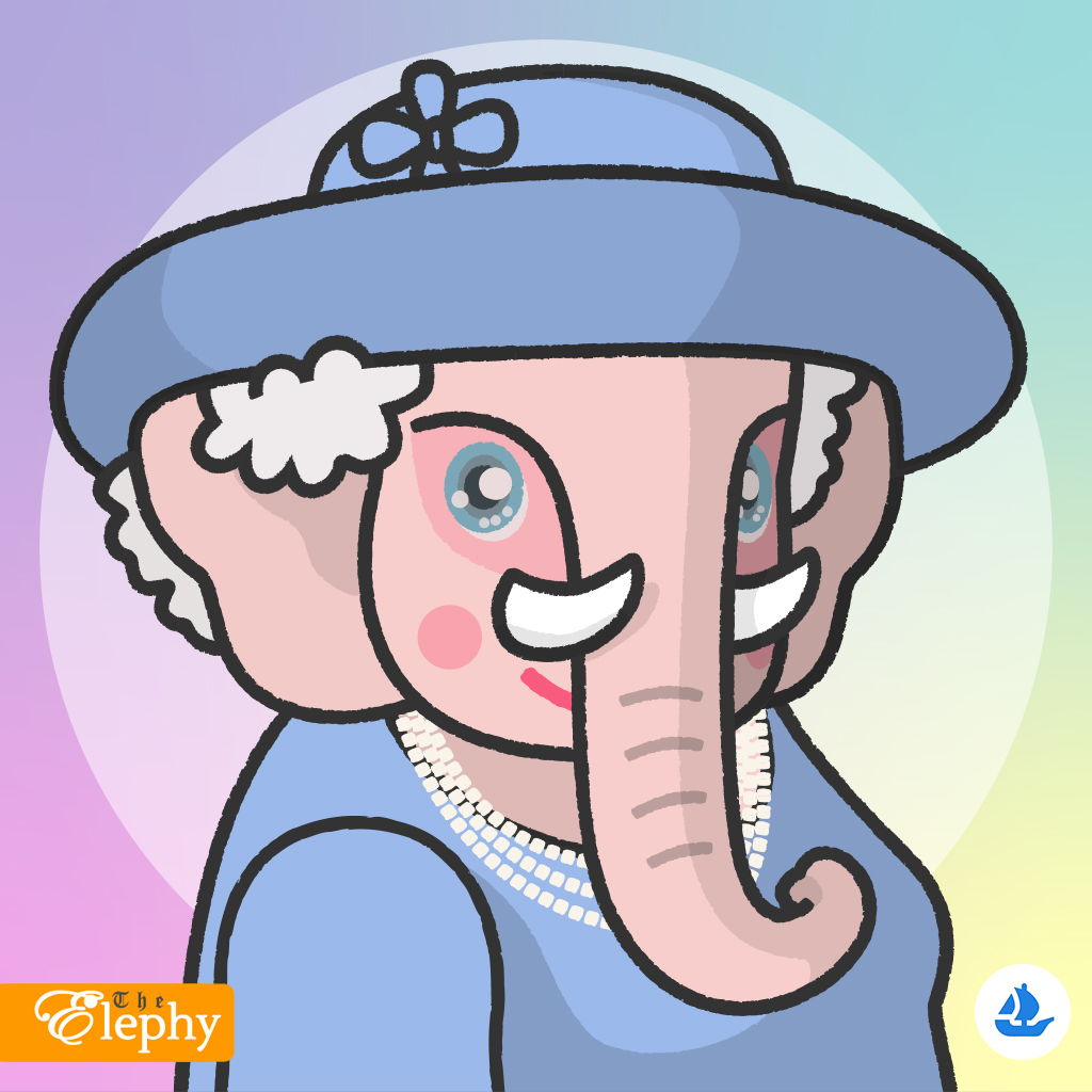 ElephyNFT's tweet photo. "It’s worth remembering that it is often the small steps, not the giant leaps, that bring about the most lasting change." — Queen Elizabeth II
🐘 Elephy #090 - The Queen
#NFTs #NFTdrops #NFTcommunity
#ElephantNFT #HMQueen #GodSaveTheQueen https://t.co/XRQ7FDtt9H