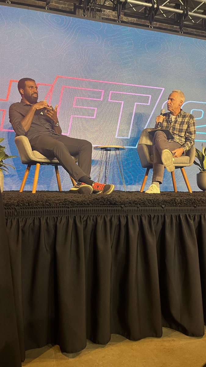 “Don’t wait for permission.” I got to lead a fun conversation with pro bike racer &amp; entrepreneur <a href="/JusWilliamz/">Justin Williams</a> at the <a href="/peopleforbikes/">PeopleForBikes</a> / <a href="/pfbpolicy/">pfbpolicy</a> Shift Conference in Bentonville: