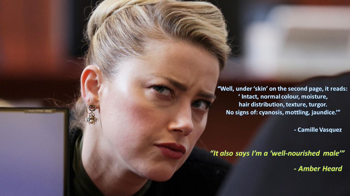 real_nige's tweet photo. Another perfect put-down from the fabulous Amber to the disgraceful Vasquez. Suspect testimony, inaccurate medical records, sham trial.
#AmberHeardIsASurvivor
#GiveAmberHerVoiceBack
#AmberIsAHero
#AmberIsARoleModel https://t.co/2JQTYZLKiJ