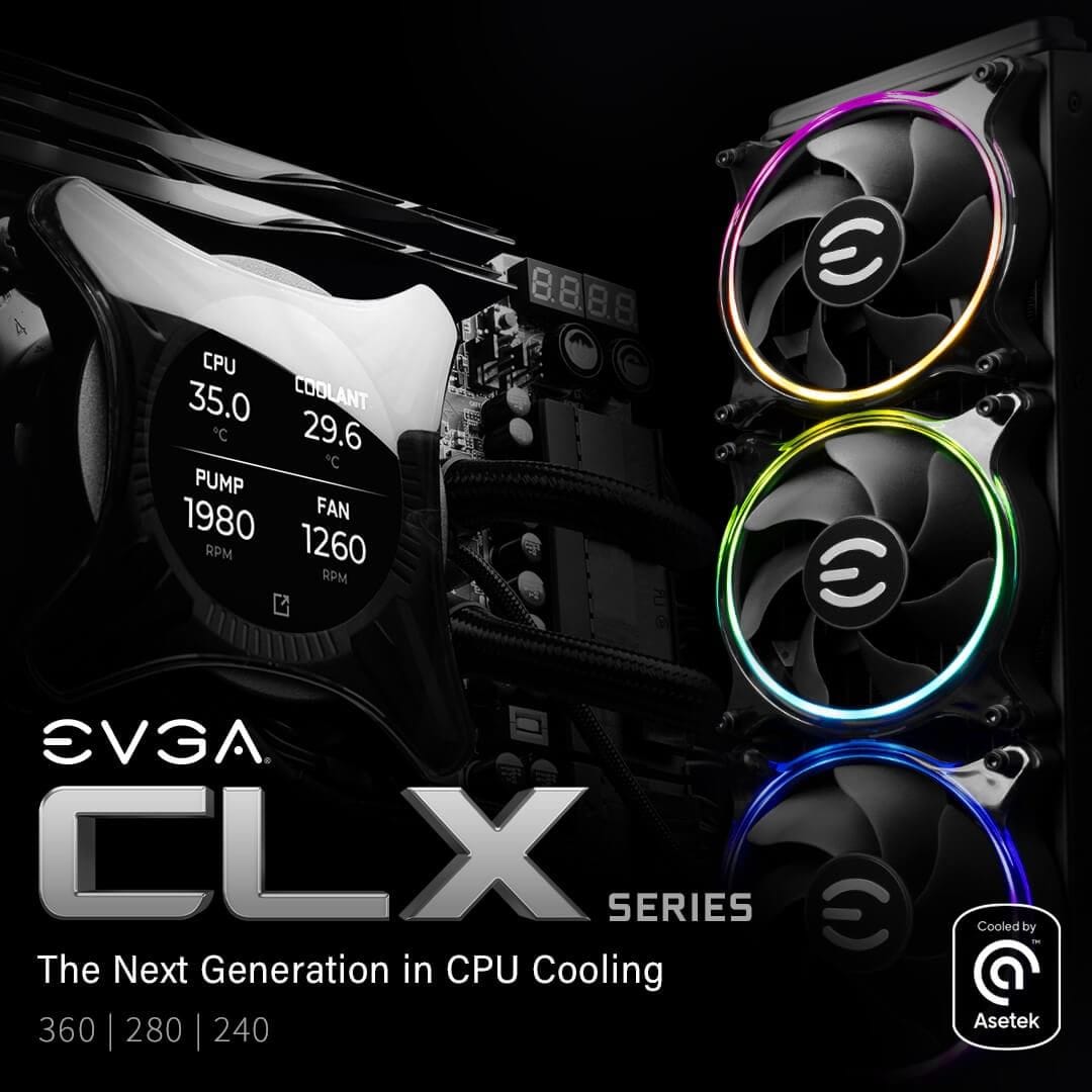 La EVGA CLX es la próxima generación en refrigeración de CPU, impulsada por <a href="/Asetek/">Asetek</a>. 
¡Ya disponible para reservar!

#evga #evgalatino #EVGA #evgalatam #evgagaming