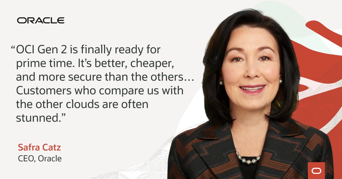 GunaGovindan's tweet photo. Oracle CEO Safra Catz sat down with @Savitz from @BarronsOnline to discuss Oracle's unique position in the cloud, focus on healthcare, and more. https://t.co/kx255zFw8C #CloudWorld https://t.co/GUTBiAkWic