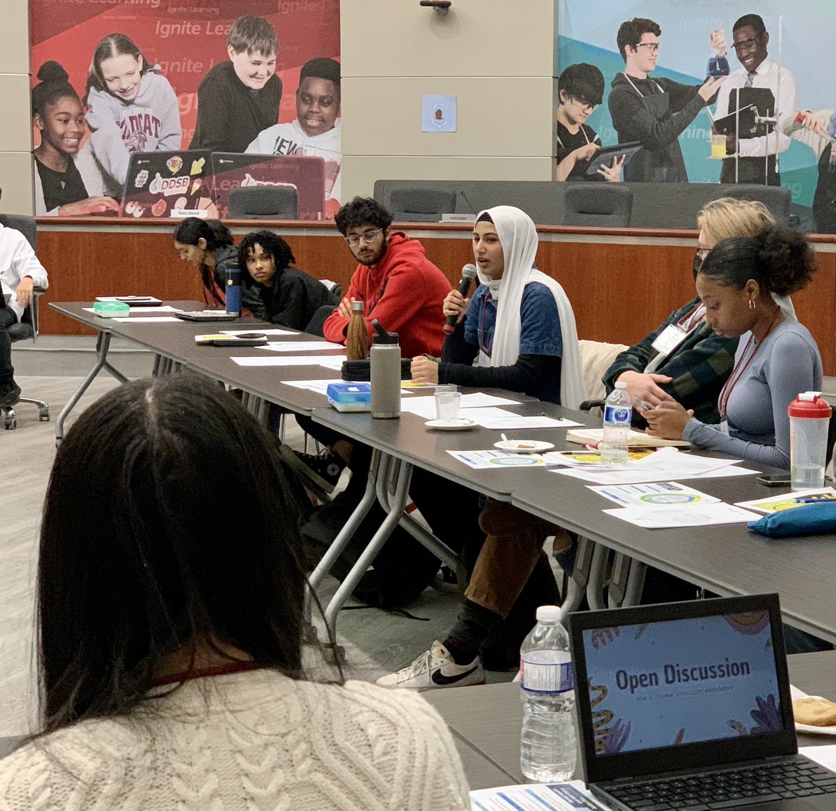 DDSBSchools's tweet photo. Today at the Student Senate Symposium, Student Trustees Gwen, Lauren, and Ben led open discussion about well-being and equity, and planned for a successful school year with student leaders from across DDSB.
#DDSBEngagement #DDSBEquity #DDSBWellBeing https://t.co/71tJTsjJBK