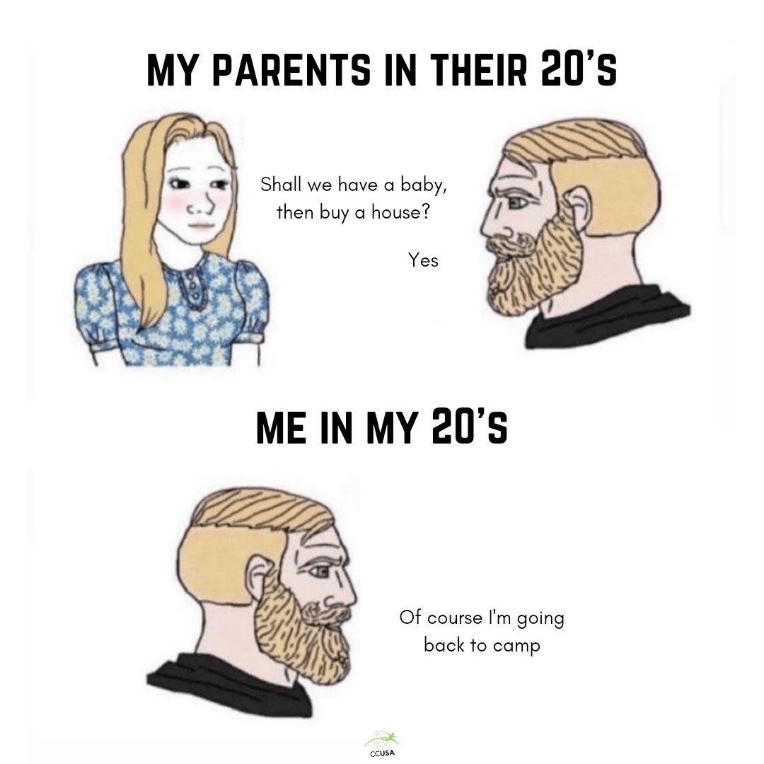 Yeah...but did your parents ever get to sleep under the stars, get paid to wear tie-dye, become a friendship bracelet expert, watch a sunset over a lake, laugh until it physically hurt, stay up all night in New York or learn the words to one million 'repeat after me' songs?⁣