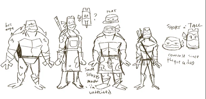 i've definitely posted this before but i've been thinking about my tmnt adaptation again 