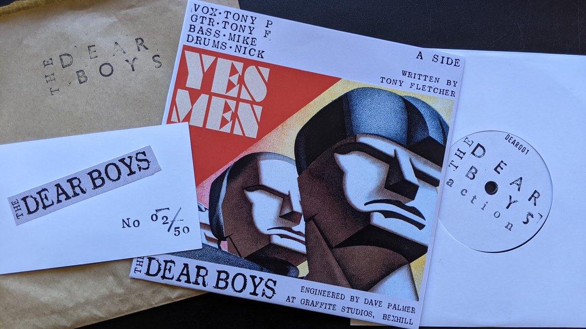 The Dear Boys debut recordings, 'Yes Men' and 'Action', are now officially a 7' 45. Only 50 copies were pressed, get yours at thedearboys.bandcamp.com/album/yes-men-…. And yes, I'm touting my own music and tooting my own horn, because it came out damn good and we're proud of it.