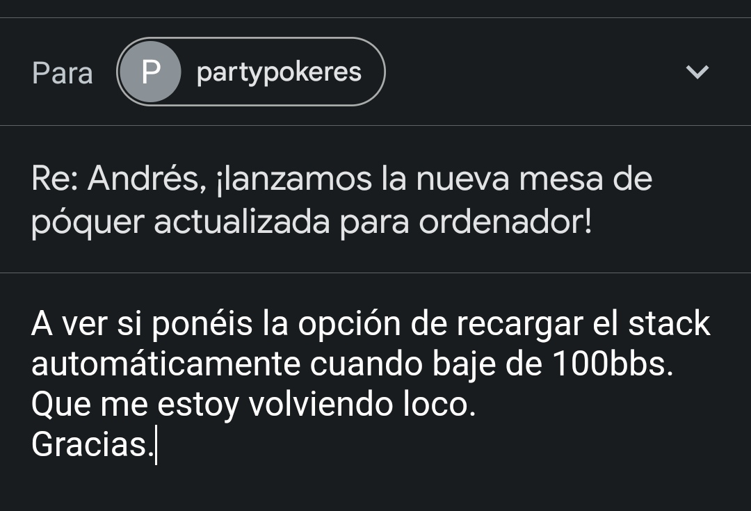 bAAllesteros's tweet photo. Ey @PartyPokerEs tienes un correo. 🙏 https://t.co/RGz8XyI2zq