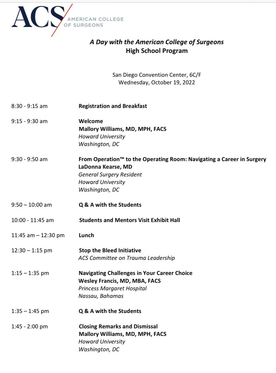 Brittany L. Johnson, MD 🧸🩺 (@brittljohn) on Twitter photo <a href="/AmCollSurgeons/">American College of Surgeons</a> High School Program happening now!!! Paying it forward to share our stories & a bit of our lives to inspire the next generation! ✨🌟👩⚕️🧑⚕️👩🏽⚕️🧑🏻⚕️
<a href="/SocietyofBAS/">Society of Black Academic Surgeons</a> <a href="/SAGES_Updates/">SAGES is in Tampa in 2026!</a> <a href="/LatinoSurgery/">LatinoSurgSociety</a> <a href="/CBerryTraumaMD/">Cherisse Berry, MD, FACS</a>
#ACSCC22 <a href="/APSASurgeons/">APSA Surgeons</a> <a href="/AmCollSurgeons/">American College of Surgeons</a> High School Program happening now!!! Paying it forward to share our stories & a bit of our lives to inspire the next generation! ✨🌟👩⚕️🧑⚕️👩🏽⚕️🧑🏻⚕️
<a href="/SocietyofBAS/">Society of Black Academic Surgeons</a> <a href="/SAGES_Updates/">SAGES is in Tampa in 2026!</a> <a href="/LatinoSurgery/">LatinoSurgSociety</a> <a href="/CBerryTraumaMD/">Cherisse Berry, MD, FACS</a>
#ACSCC22 <a href="/APSASurgeons/">APSA Surgeons</a>