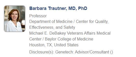 BCM ID Fellowship (@bcmidfellowship) on Twitter photo Looking forward to learning from <a href="/bwtrautner/">Barbara Trautner</a>!
"Case study in Behavior Change: Antibiotic Stewardship for Asymptomatic Bacteriuria"
Saturday, October 22, 2022
1:45 PM – 3:00 PM ET
Location: 152 AB
cdmcd.co/3wzQyr
#IDWeek2022 Looking forward to learning from <a href="/bwtrautner/">Barbara Trautner</a>!
"Case study in Behavior Change: Antibiotic Stewardship for Asymptomatic Bacteriuria"
Saturday, October 22, 2022
1:45 PM – 3:00 PM ET
Location: 152 AB
cdmcd.co/3wzQyr
#IDWeek2022