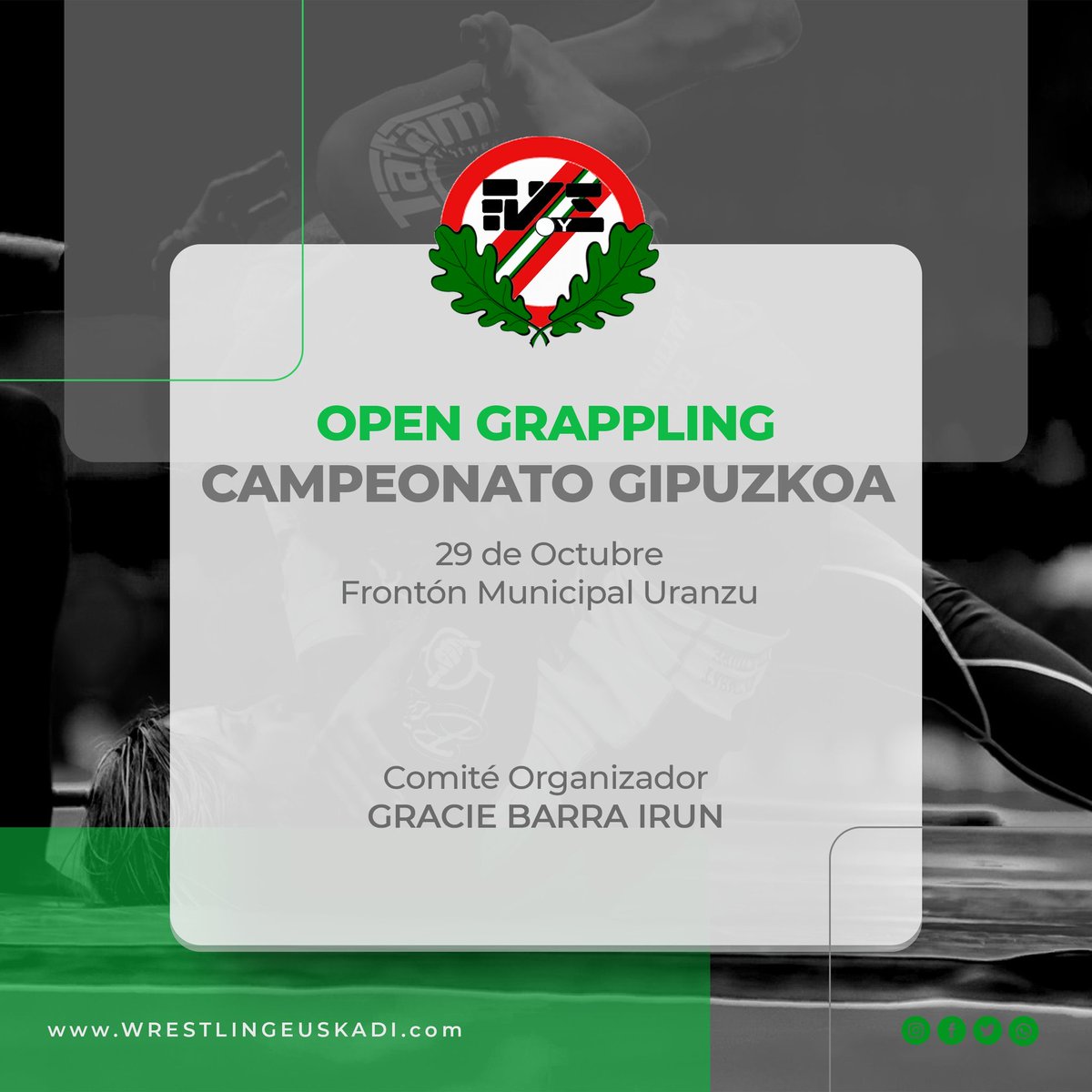 ZenytSports's tweet photo. CAMPEONATO OPEN GRAPPLING GIPUZKOA
29 de Octubre
https://t.co/CkRtm0bLiw
.
.
#uww #zenytempa #zenytadmin #zenytsports #wrestling #grappling #wrestlingEuskadi https://t.co/LXU7f1y6Us