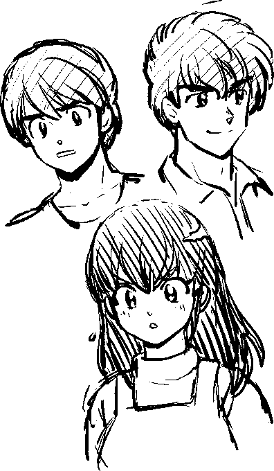 何も見ないで描くらくがき
響子さん、三鷹さん、五代くん
…にみえるかな? 