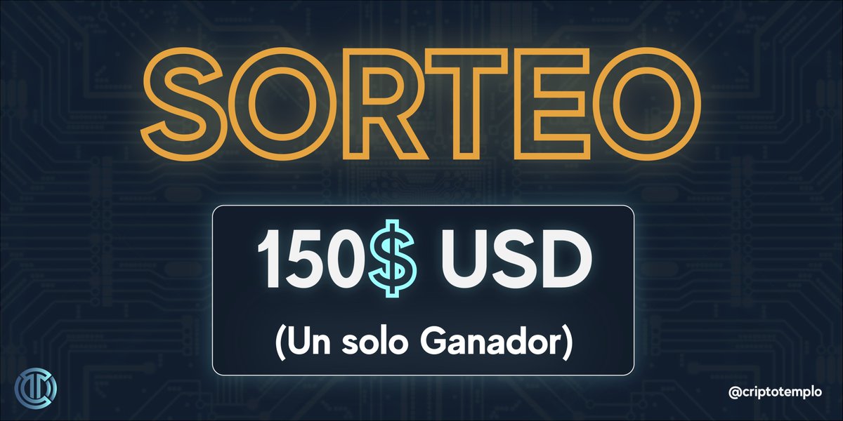 criptotemplo's tweet photo. 🔥 NUEVO SORTEO DE $150 USDT 🔥

🏆 1 GANADOR 
💸 $150 (en #Bitcoin, #Cardano...)

Participa fácil:

1⃣ Síguenos @criptotemplo
2⃣ Like ❤️ y RT 🔃
3⃣ Etiqueta a 2 amigos

🍀 Mucha suerte 🍀 https://t.co/8XZkR9I3iJ