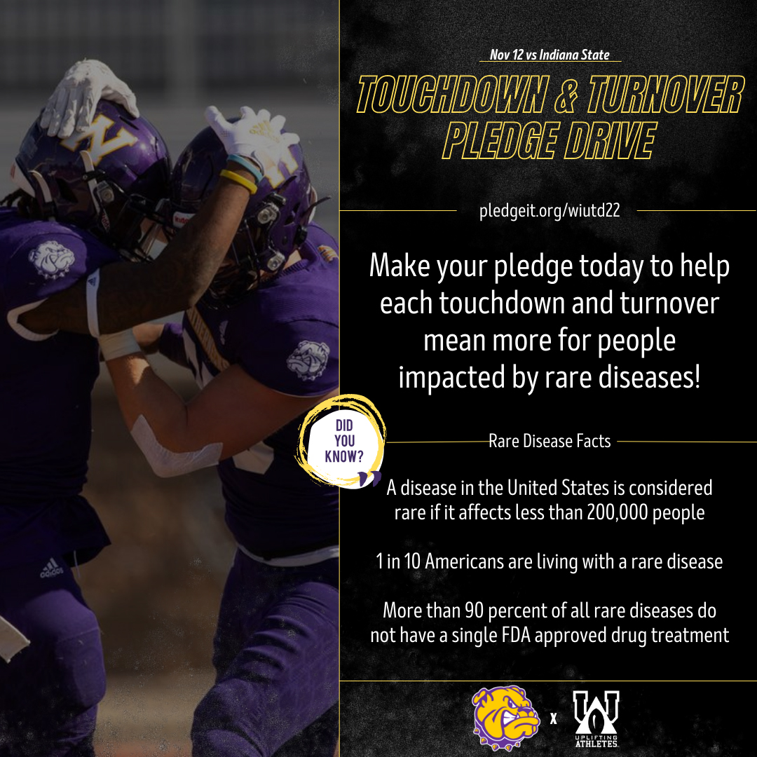 WIUAthletics's tweet photo. Inspired by @WIUFootball punter Max Blaschke, help us support @UpliftingAth at our Nov. 12 game! https://t.co/KPtm0HdoHz https://t.co/8Ab3DLGgUo