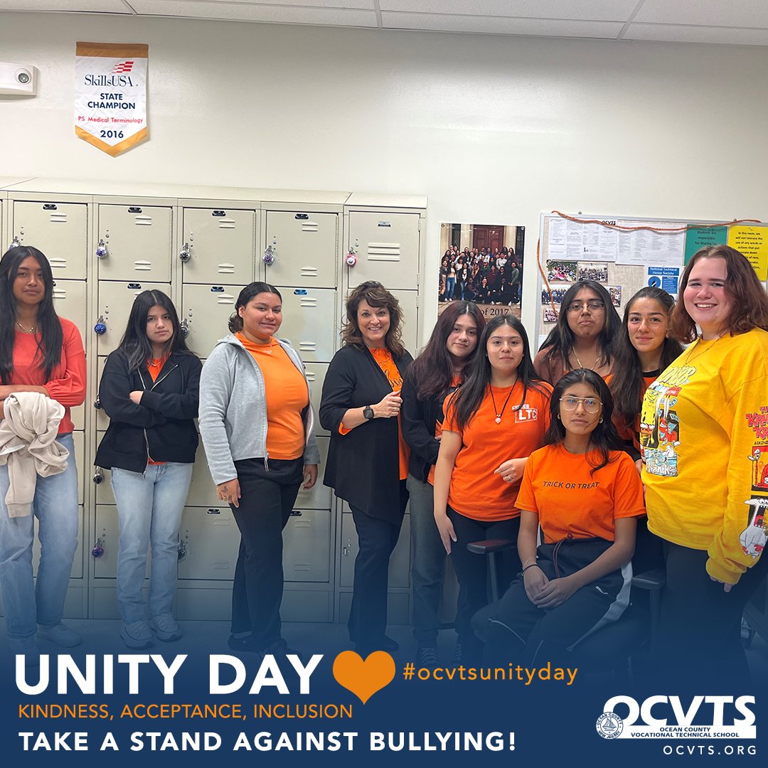 OCVTS's tweet photo. Today is Unity Day at OCVTS. We wear orange in support of NO MORE Bullying!
LETS SHOW🧡kindness🧡inclusion 🧡acceptance
#ocvtsUnityDay #UnityDay https://t.co/YKBNTnJbvw