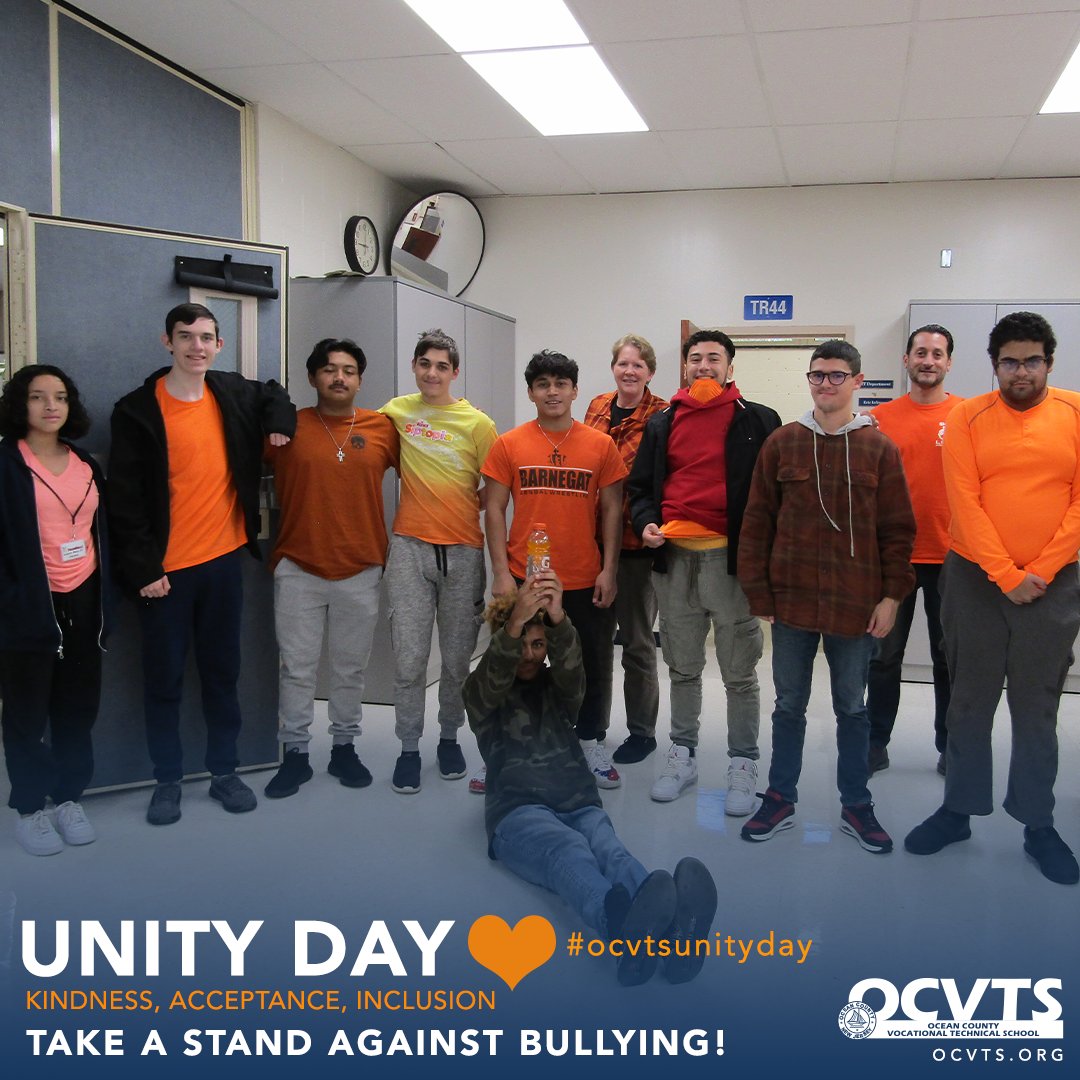 OCVTS's tweet photo. Today is Unity Day at OCVTS. We wear orange in support of NO MORE Bullying!
LETS SHOW🧡kindness🧡inclusion 🧡acceptance
#ocvtsUnityDay #UnityDay https://t.co/YKBNTnJbvw