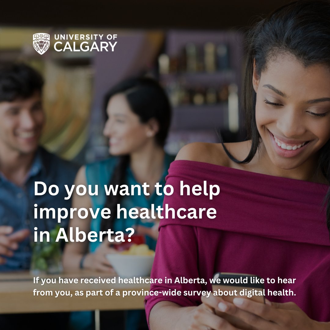 Want to help @UCalgaryMed researchers improve digital tools and technology that can support health and #healthcare for Albertans? An anonymous online survey is seeking input on your experience using the current web-based patient portal (1/5)