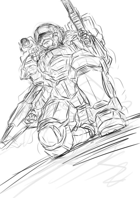 オリジナルのパワードスーツ描いてるつもりだったのだけど、これSAAだわredEyes新刊は来年かしら 