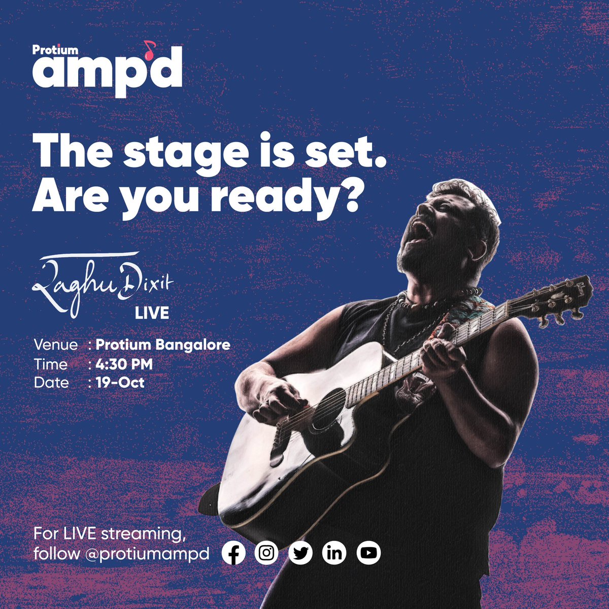 ProtiumAmpd's tweet photo. We are all set and can't keep calm to take you on this musical journey with us! Join us today on our IG Live  at 4.30PM and tune into the tunes of @Raghu_Dixit 
Follow our instagram handle to stay updated.
https://t.co/GKMPJcFBU1

#ProtiumAmpd #FuelTheVibe #RaghuDixit #FolkMusic https://t.co/iEfDmIkfTx
