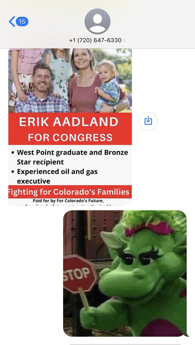 sammidory's tweet photo. can someone PLEASE tell me how to get these people to stop messaging me? I don’t even live in Colorado and I never signed up for this propaganda https://t.co/vM0Zd3HKFs